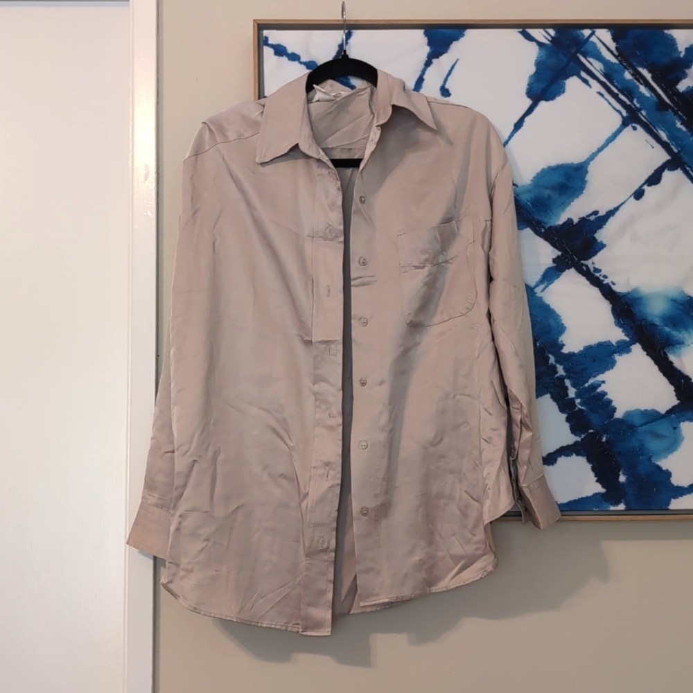 Satin oversized viscose shirt